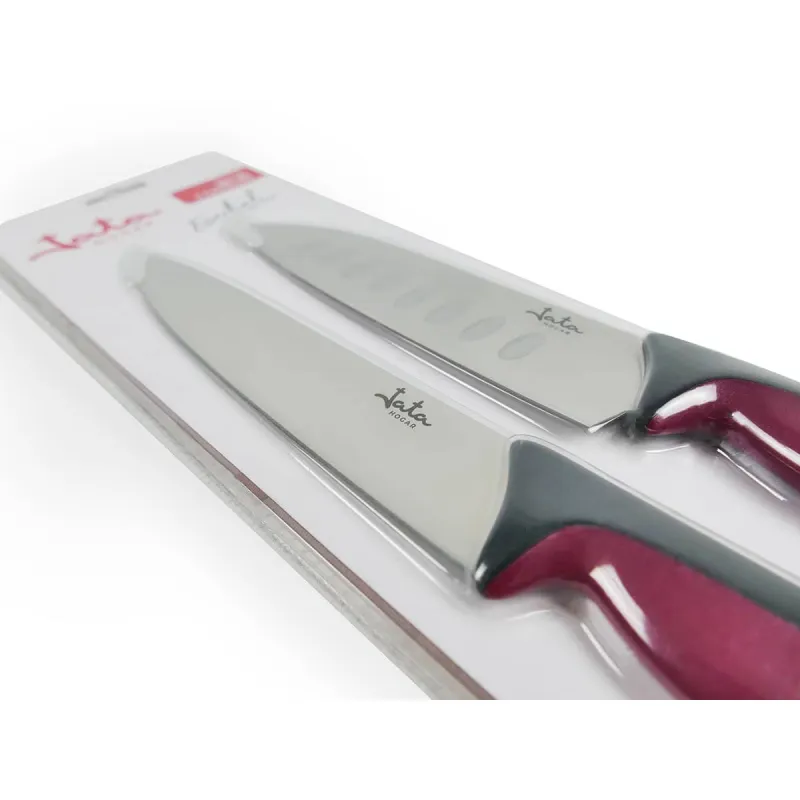 Conjunto de 2 facas de cozinha e Santoku...