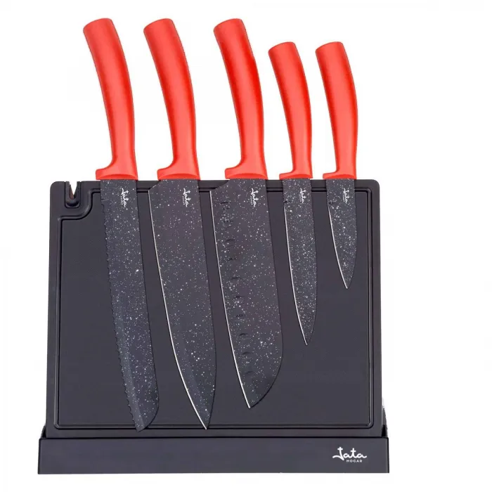 Conjunto de 5 facas e tábua de suporte HACC4502