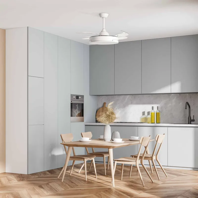 Ventilador de techo con luz y aspas retráctiles...