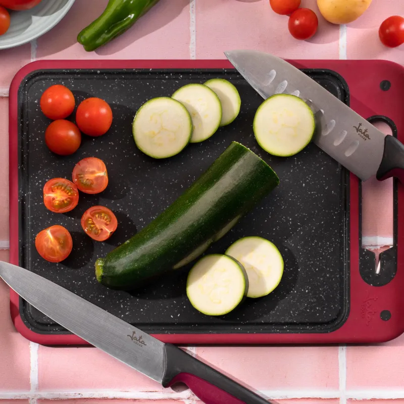 Conjunto de 2 facas de cozinha e Santoku...