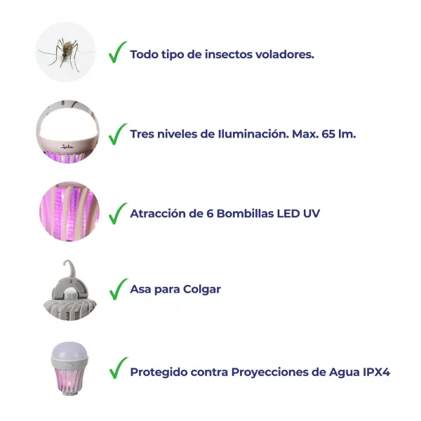 Apanha insetos e lâmpada portátil 2 em 1 MELI0320