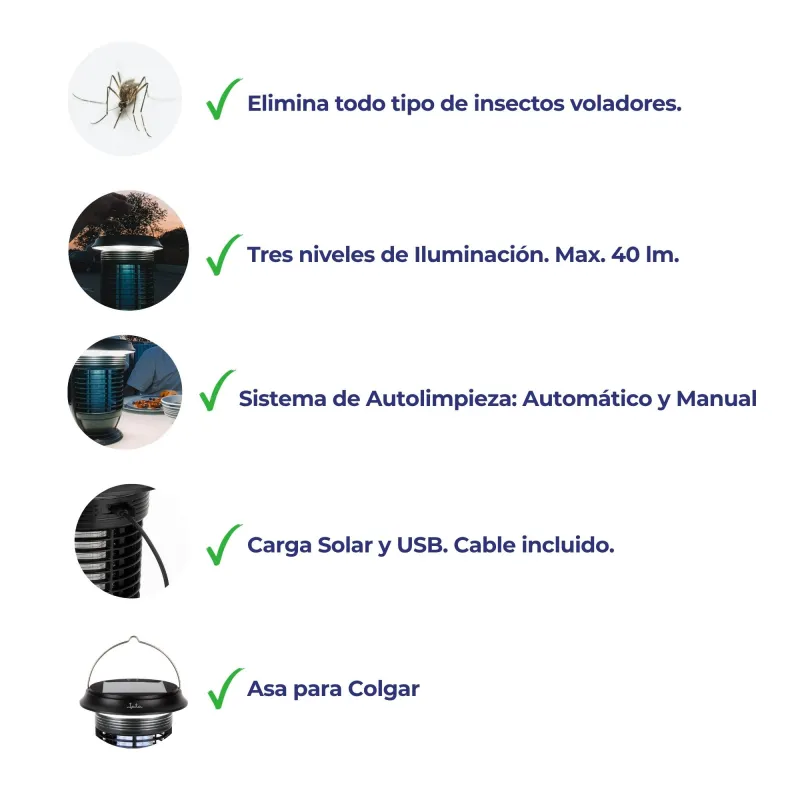 Aphana insetos e lâmpada solar 2 em 1 MELI0420