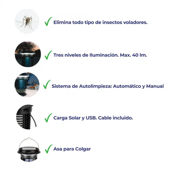 Aphana insetos e lâmpada solar 2 em 1 MELI0420