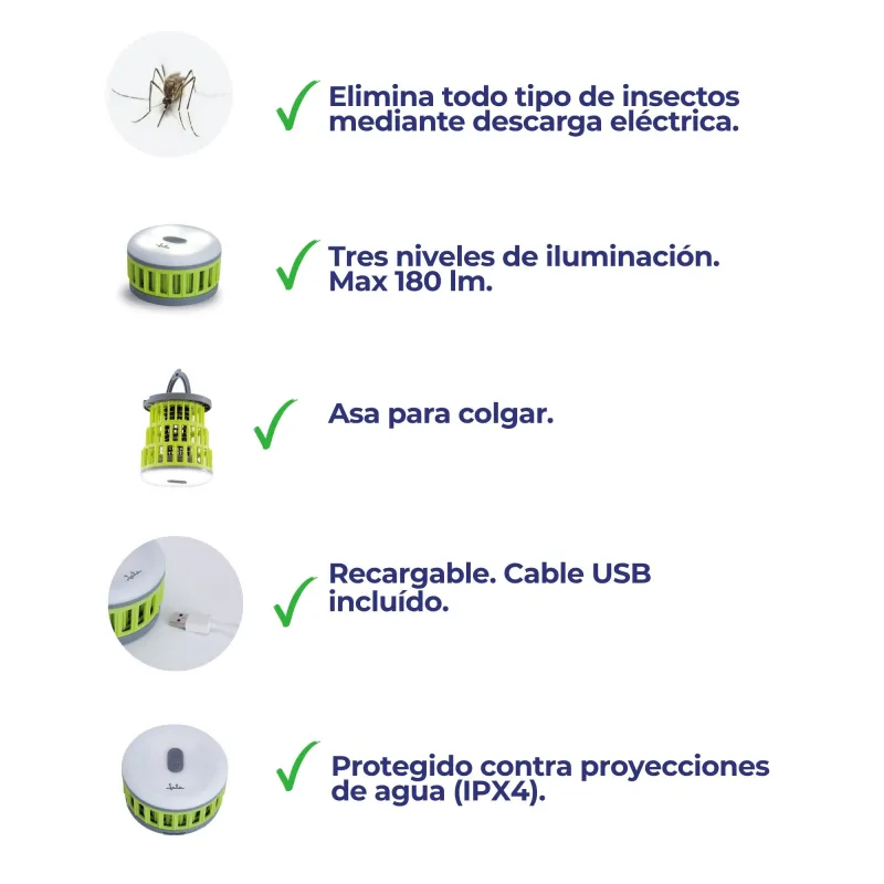Apanha insetos e lâmpada dobrável MIB10