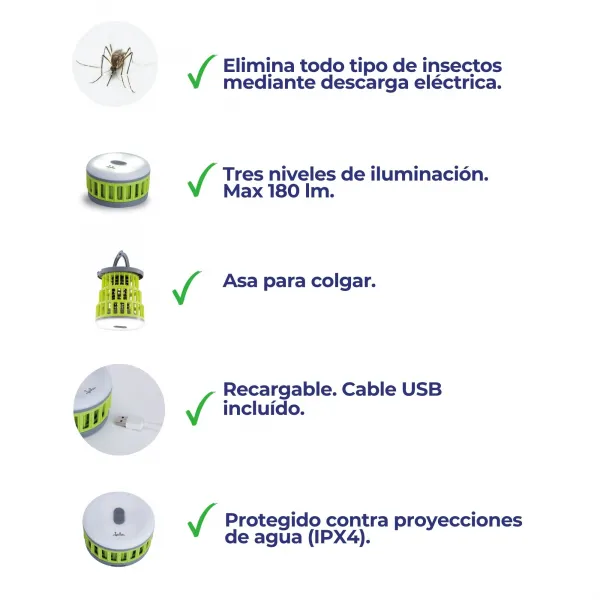 Apanha insetos e lâmpada dobrável MIB10