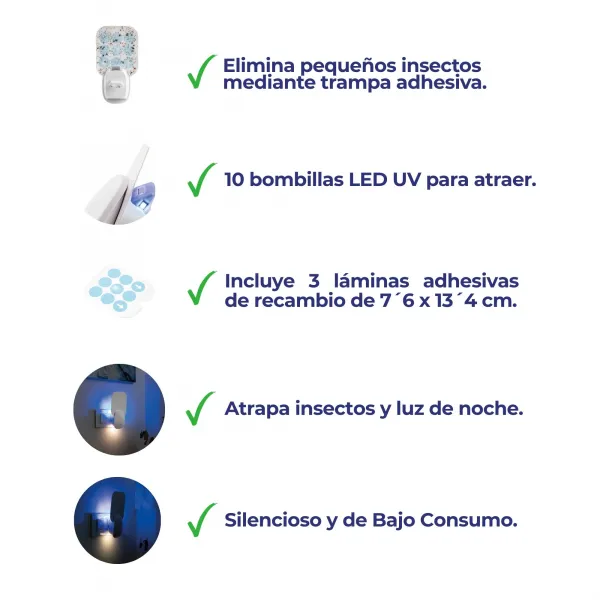 Eliminador de insetos adesivo e lâmpada 2 em 1 MOST1552