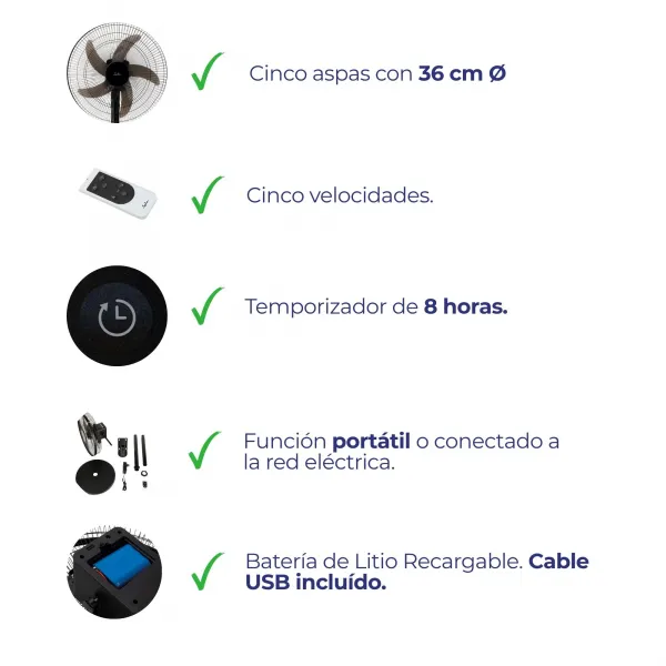 Ventilador multifuncional portátil 5 em 1 JVVP3051