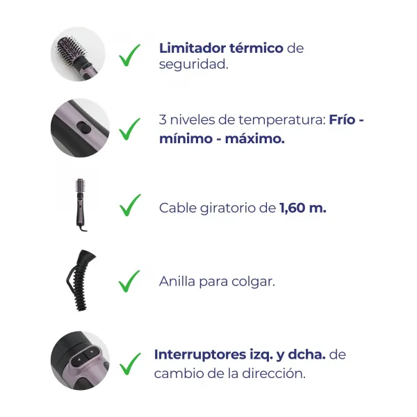 Escova Giratória para Secador de Cabelo 3 em 1 JBSC2255