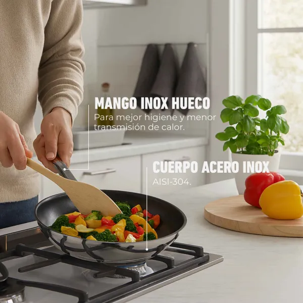 Frigideira aço inox La Garrotxa HSAR2118 / HSAR2120 / HSAR2122 / HSAR2124 / HSAR2126 / HSAR2128 / HSAR2130