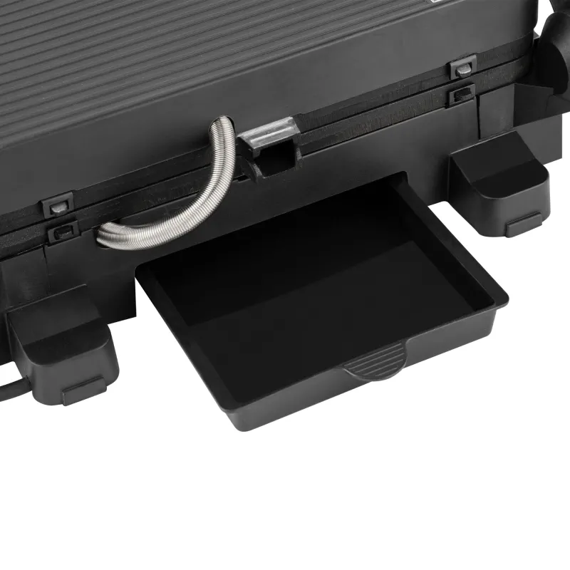 Grelhador de placas duplas com estrias e...