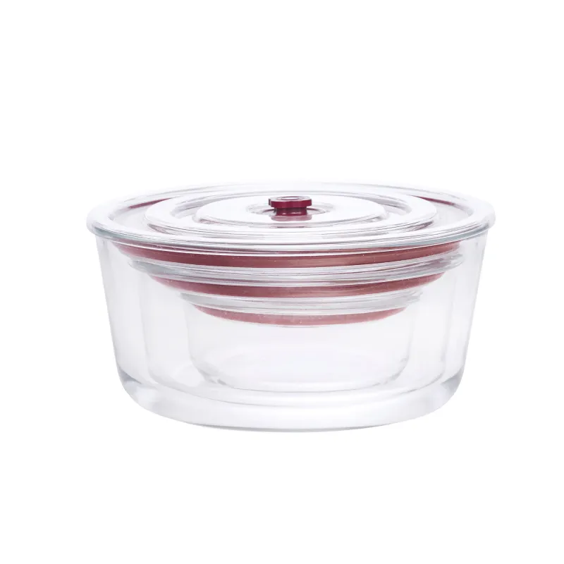 Pack of 3 round tempered glass containers HREC4230