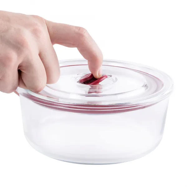 Pack of 3 round tempered glass containers HREC4230