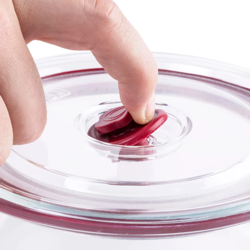 Pack of 3 round tempered glass containers HREC4230