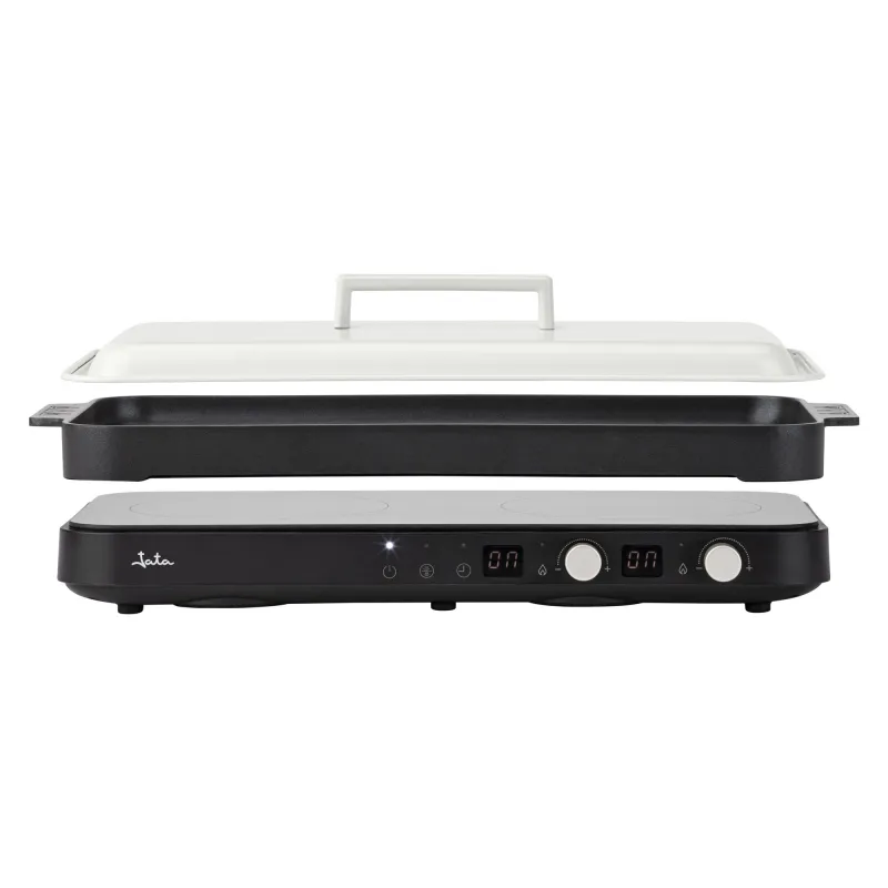 Induction electric cooker with grill plate...