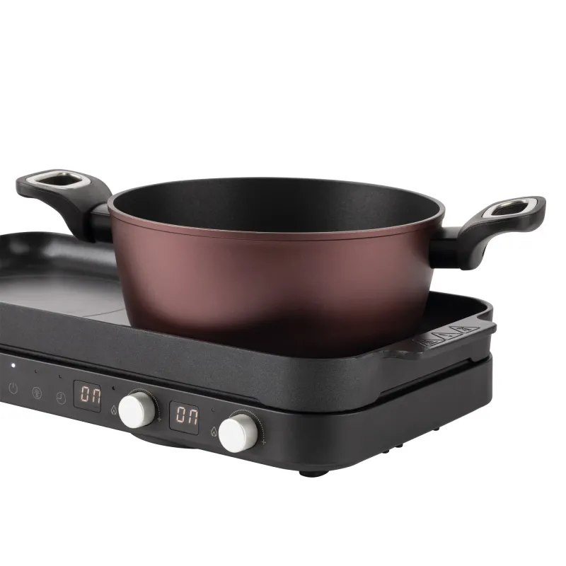 Induction electric cooker with grill plate...