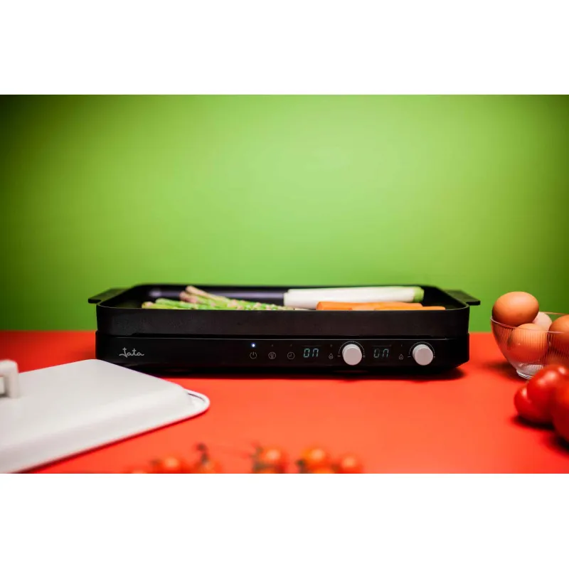 Induction electric cooker with grill plate...