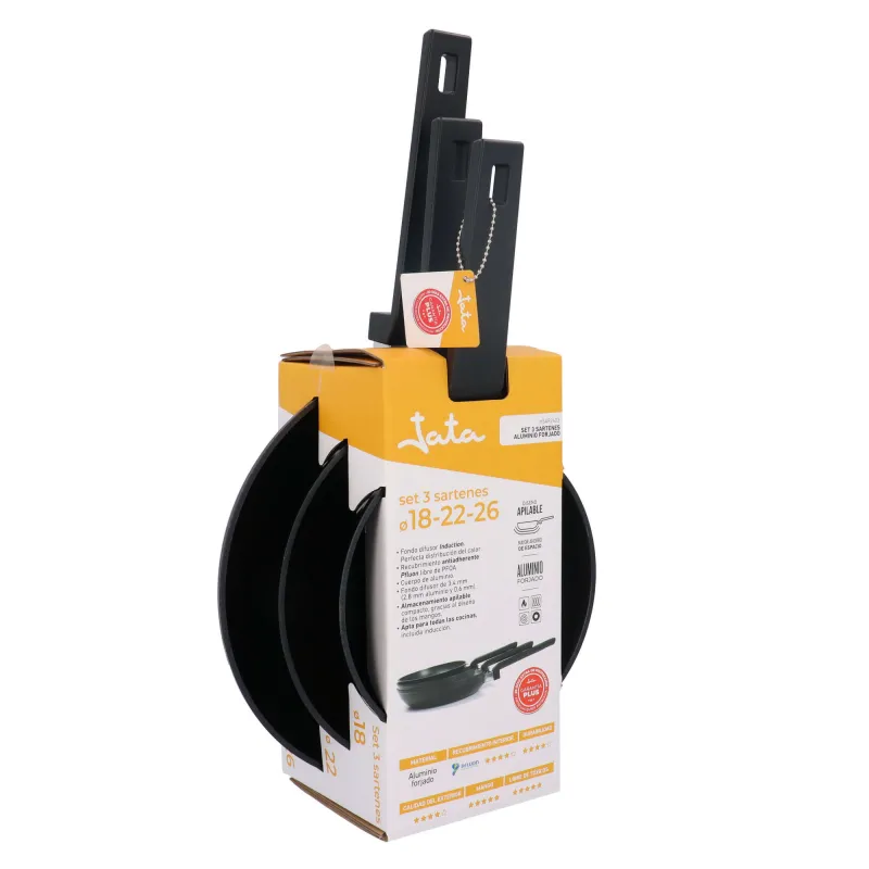 Set of 3 forged aluminum pans HSAR2403