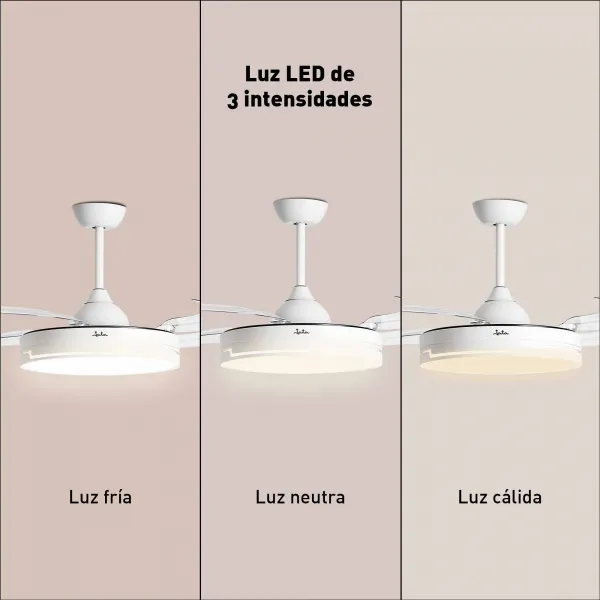 Ventilador de techo con luz y aspas retráctiles JVTE4240