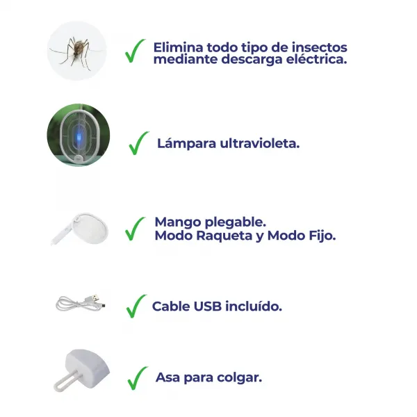 Raqueta eléctrica elimina insectos MOST3540