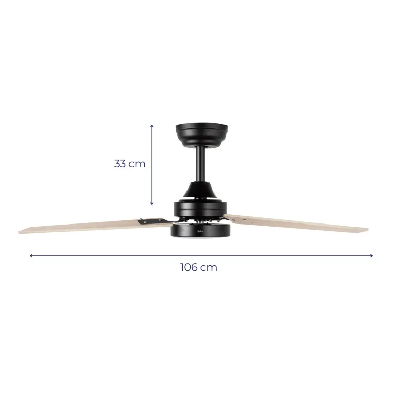 Ceiling fan with wooden blades JVTE4250