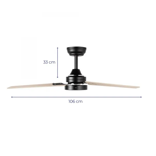 Ceiling fan with wooden blades JVTE4250