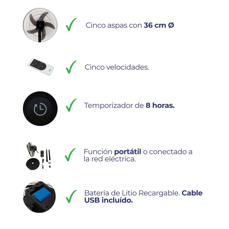 5-in-1 portable multifunction fan JVVP3051