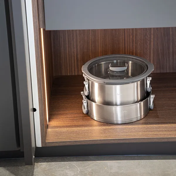 Stackable Stainless Steel Pot Set - 3 Pieces With Glass Lids HBAT2552