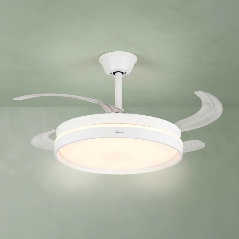 Ceiling Fan With Retractable Blades and Lamp...